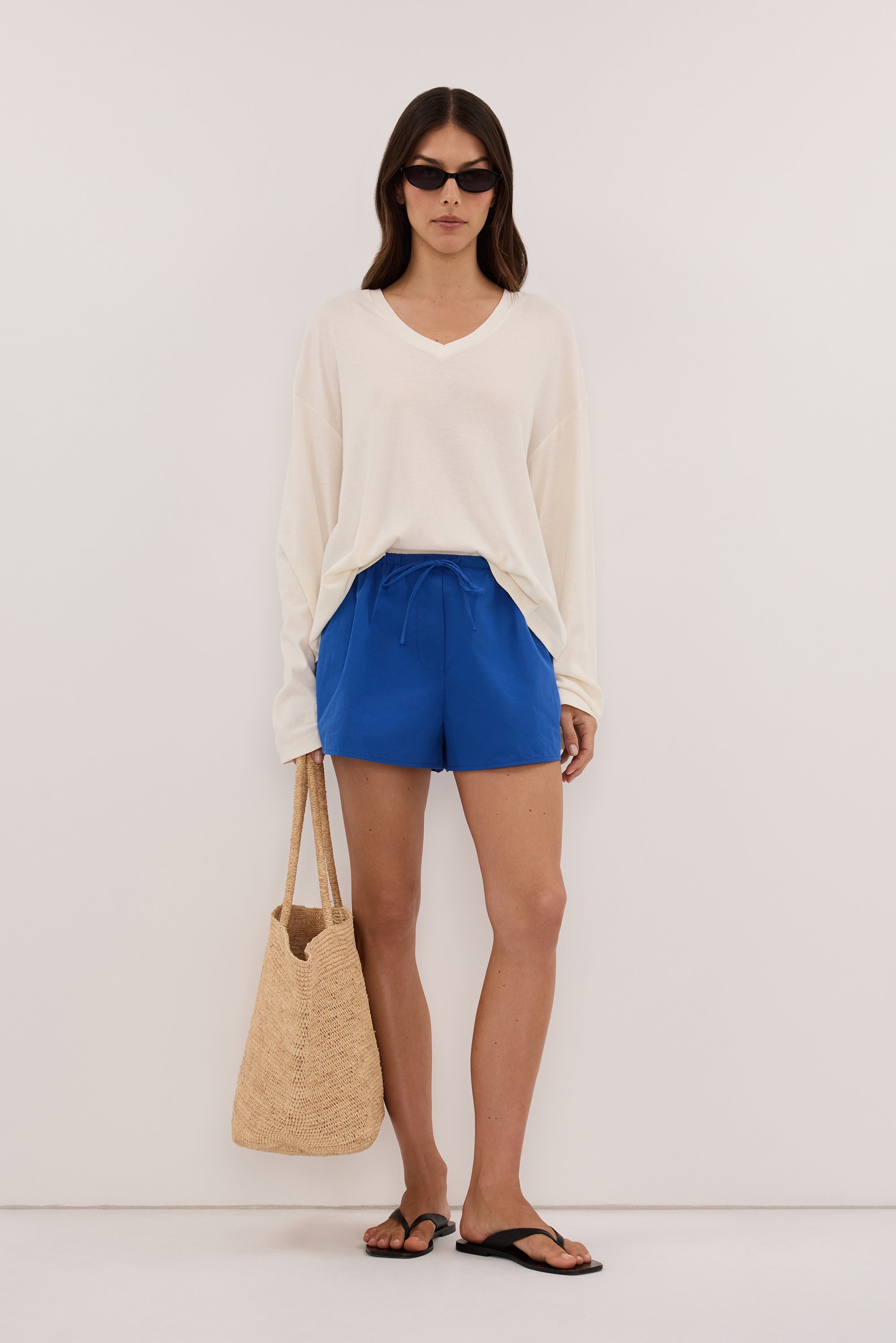 INA COBALT LIGHTWEIGHT COTTON SHORT