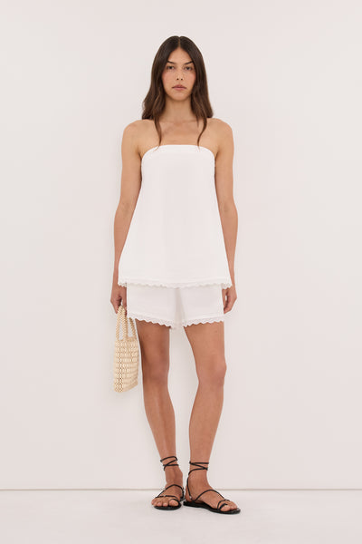 Helena  wearing ARLETTE WHITE COTTON SHORT
