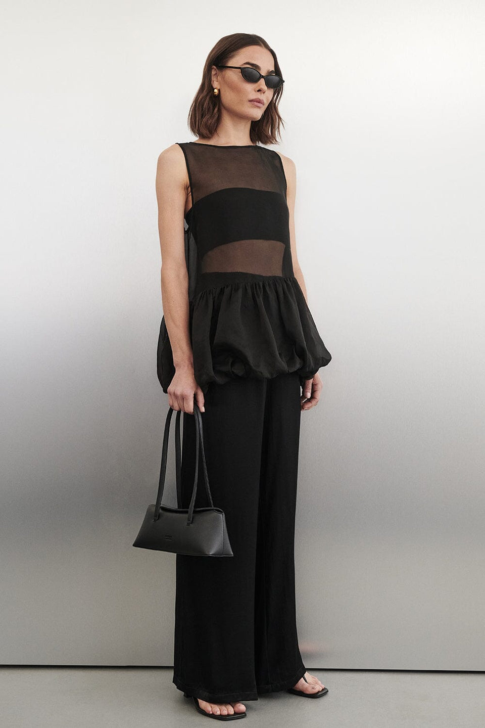 MYA BLACK SATIN PANT Clothing DISSH Boutiques 6 BLACK 