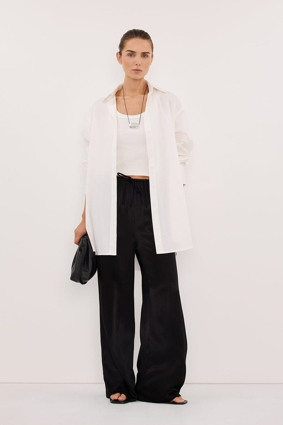 MYA BLACK SATIN PANT Clothing DISSH Boutiques 