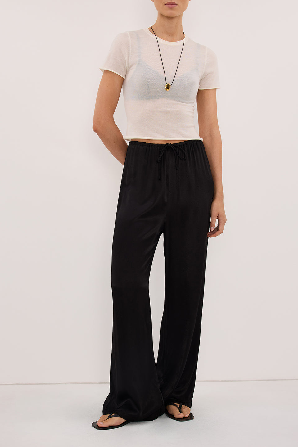 MYA BLACK SATIN PANT