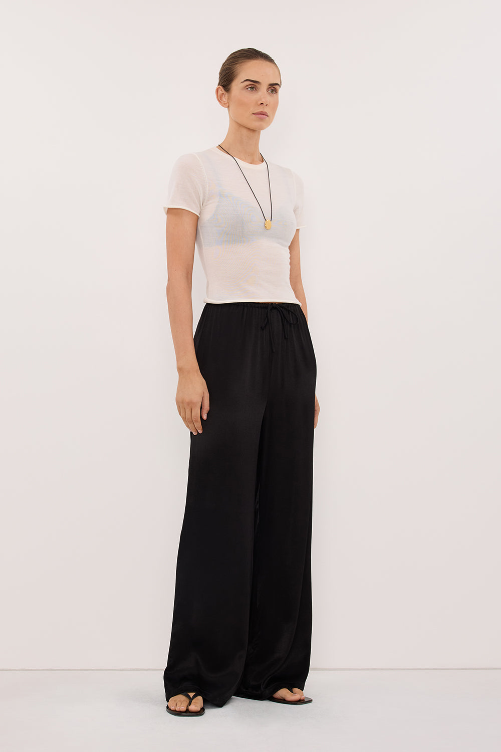 MYA BLACK SATIN PANT