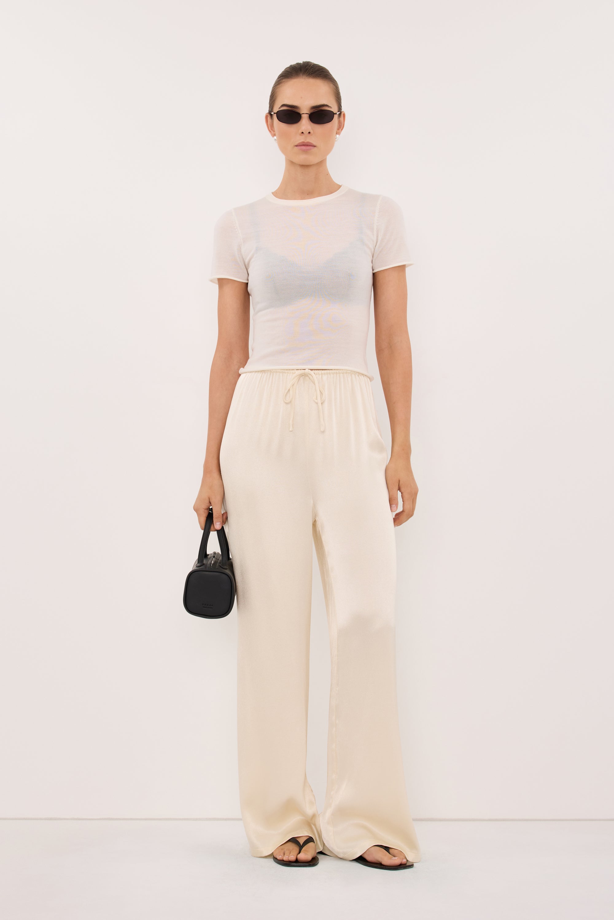 MYA CREAM SATIN PANT