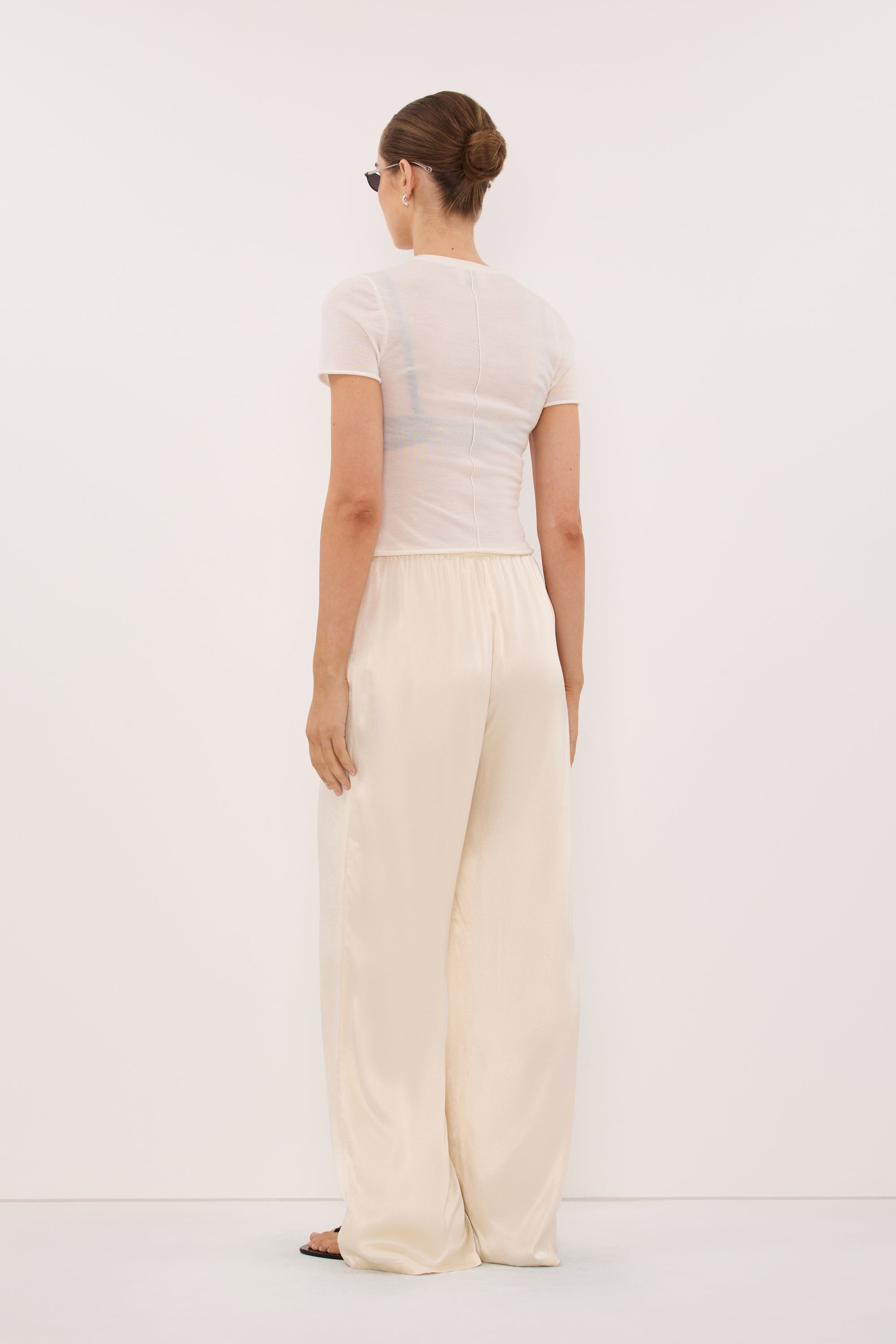 MYA CREAM SATIN PANT