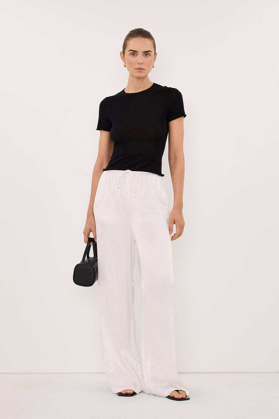 MYA WHITE SATIN PANT