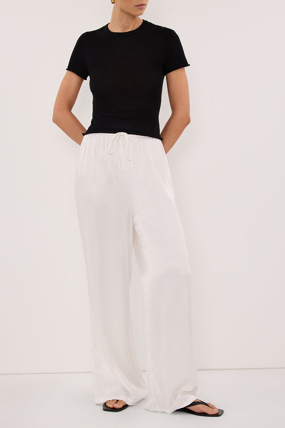 MYA WHITE SATIN PANT