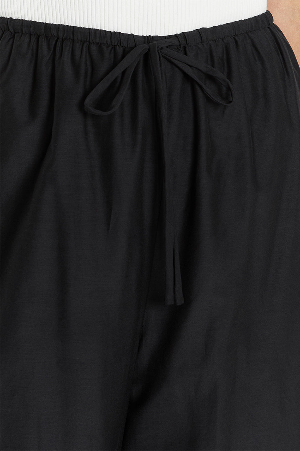 JASPER BLACK SILK COTTON PANT | Dissh
