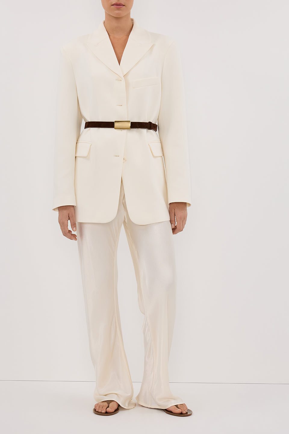 MYKA CREAM SATIN PANT Clothing DISSH Boutiques 