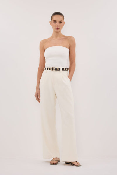 Stas wearing CELINE CREAM PANT