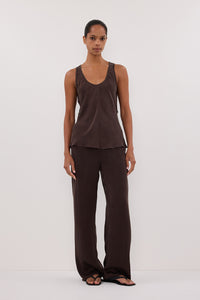 PERCY BITTER CHOC SILK PANT