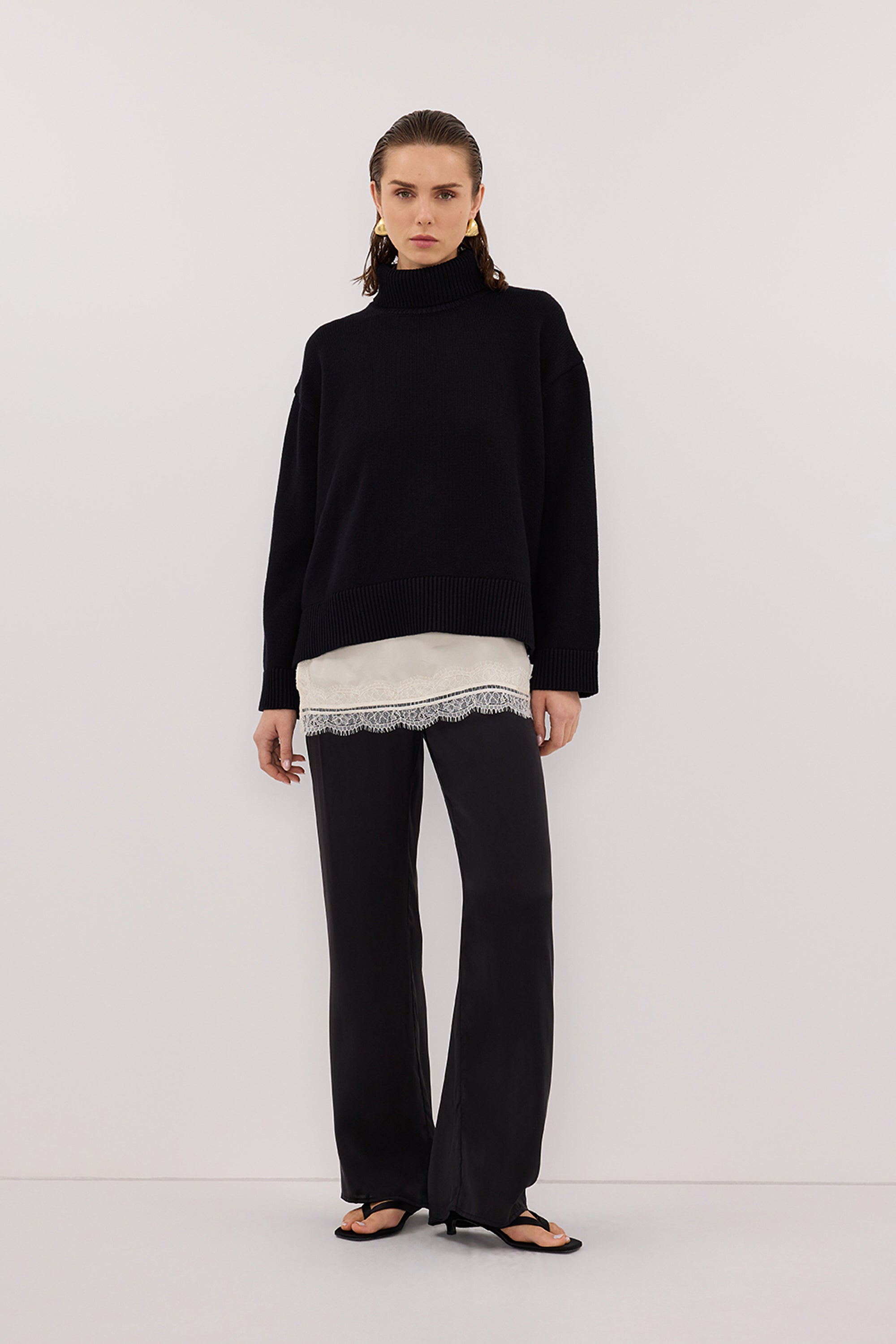 PERCY BLACK SILK PANT
