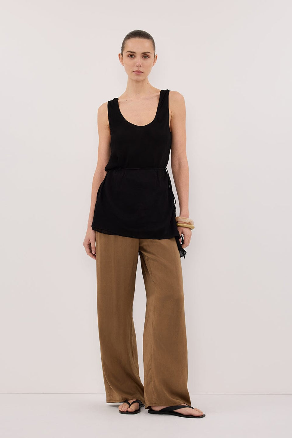 PERCY CHESTNUT SILK PANT Clothing DISSH Boutiques 6 CHESTNUT 