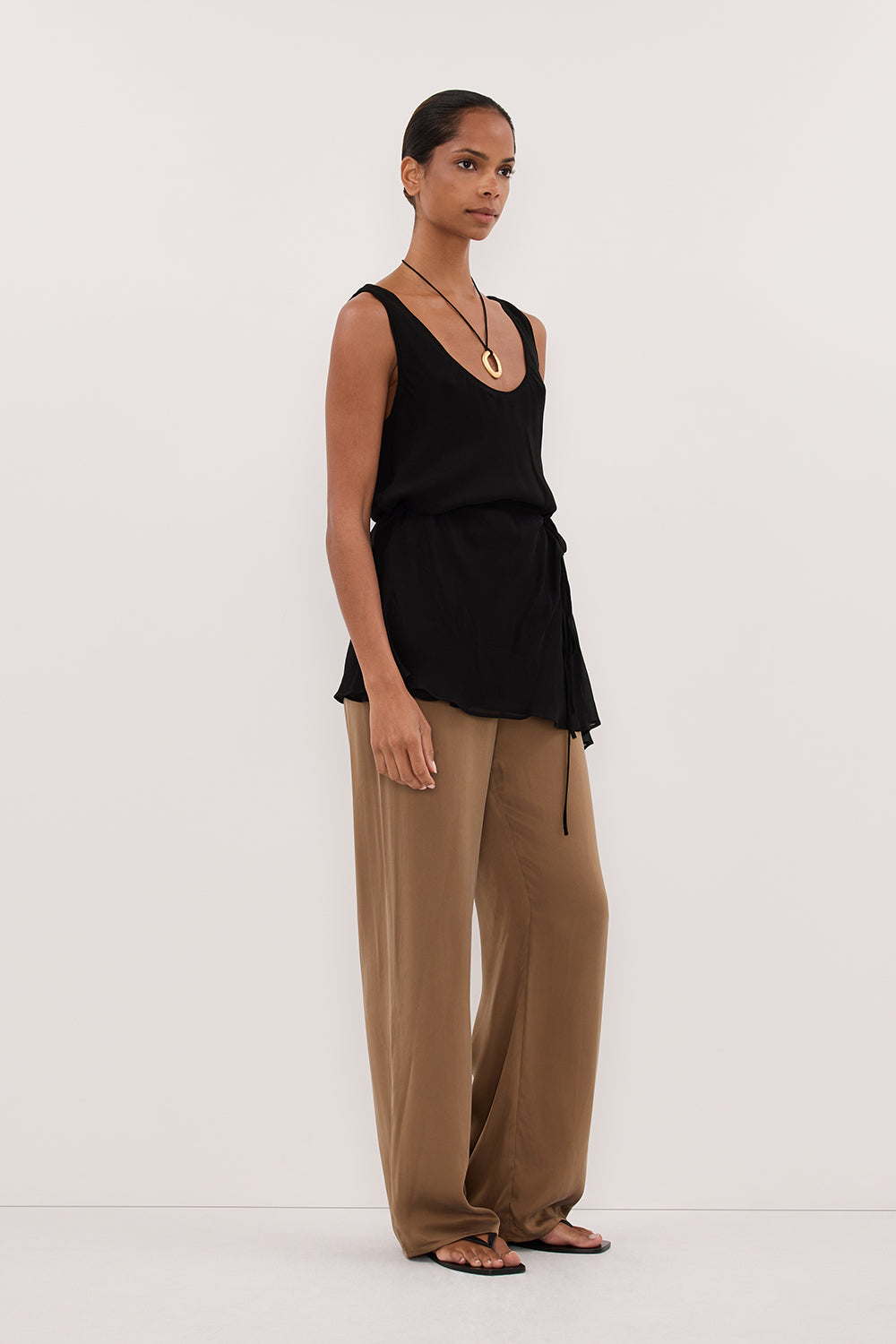PERCY CHESTNUT SILK PANT