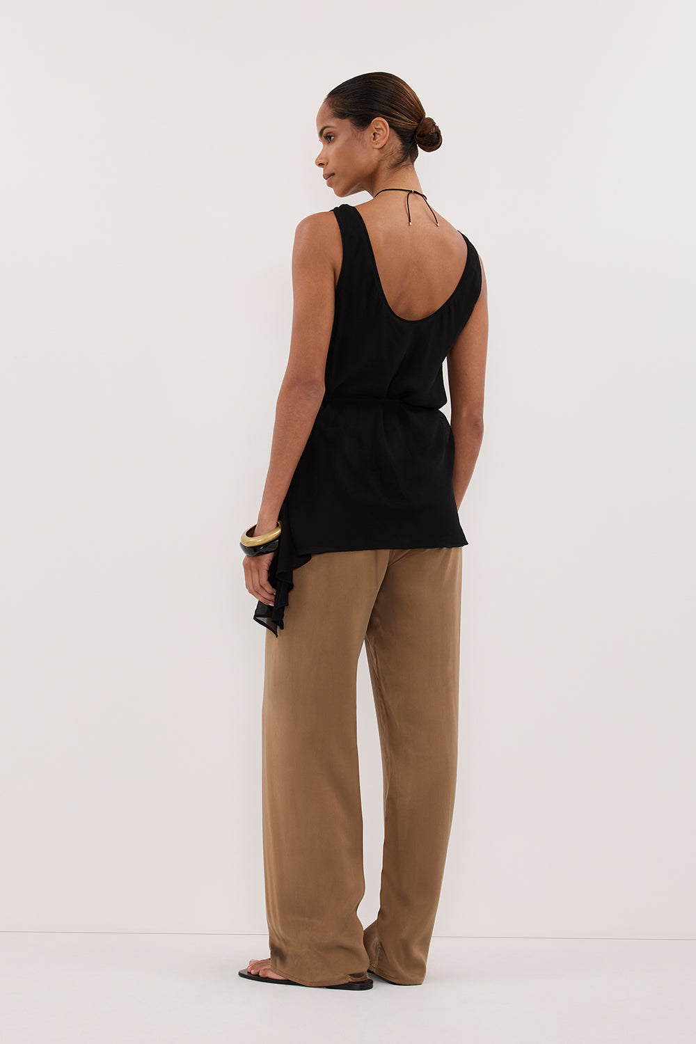 PERCY CHESTNUT SILK PANT