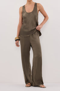PERCY OLIVE SILK PANT