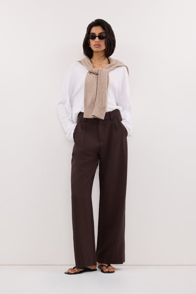 Anaya  wearing ELLE DARK CHOCOLATE PANT