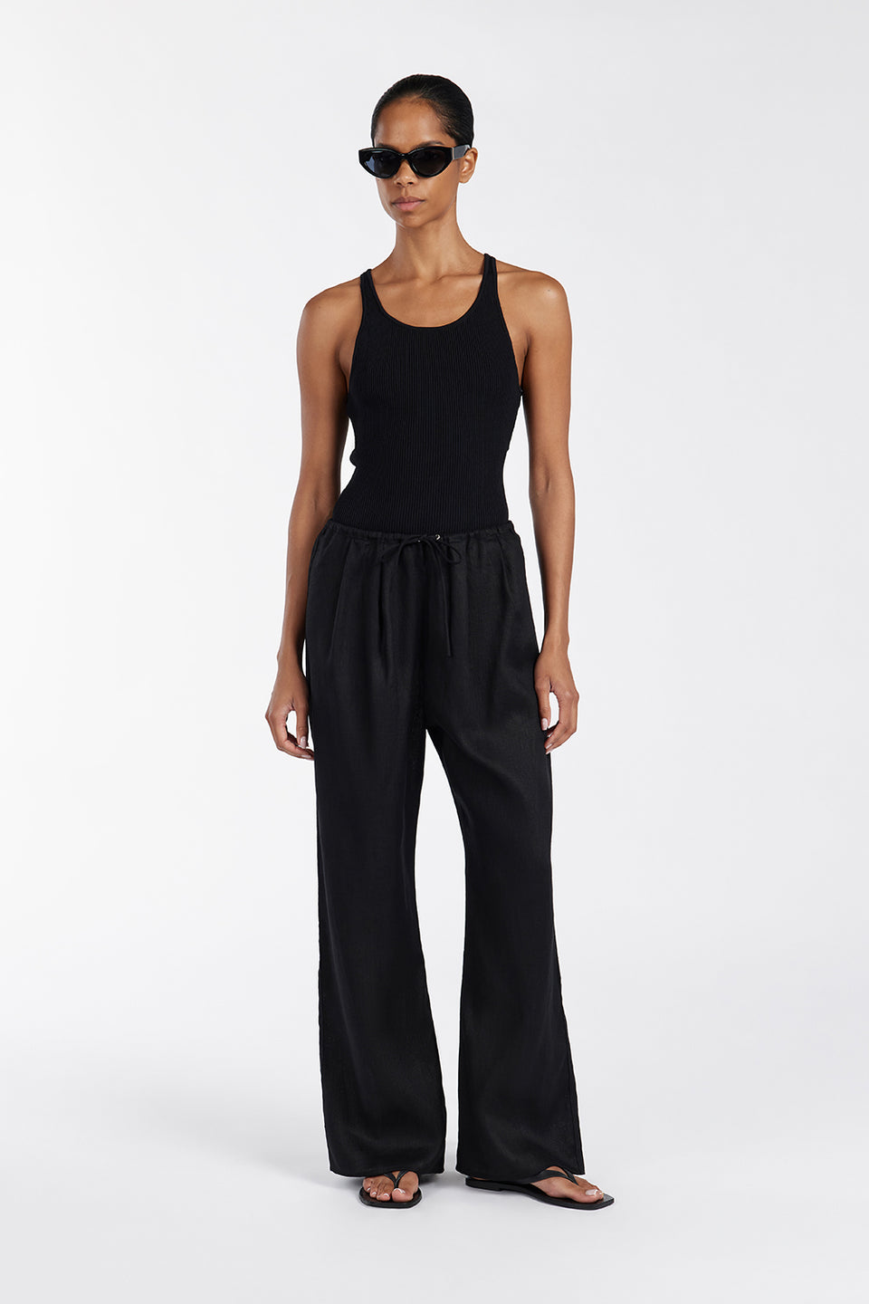 NALA BLACK ELASTIC WAIST PANT Clothing DISSH Boutiques 12 BLACK 