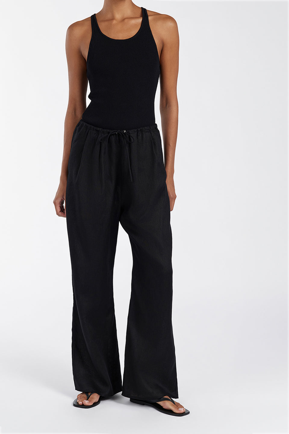 NALA BLACK ELASTIC WAIST PANT Clothing DISSH Boutiques 