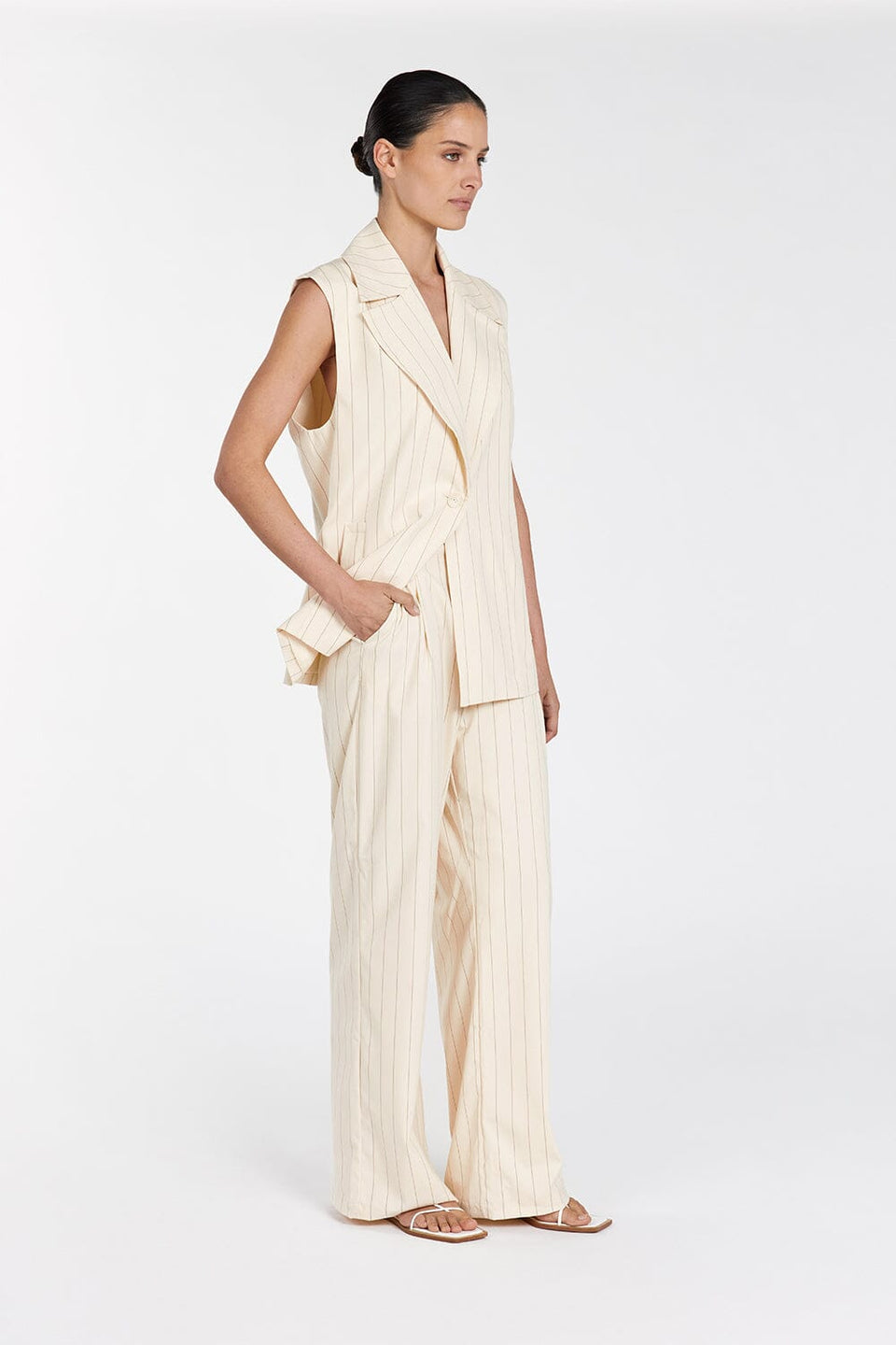 SANDER CREAM STRIPE PANT Clothing DISSH Boutiques 