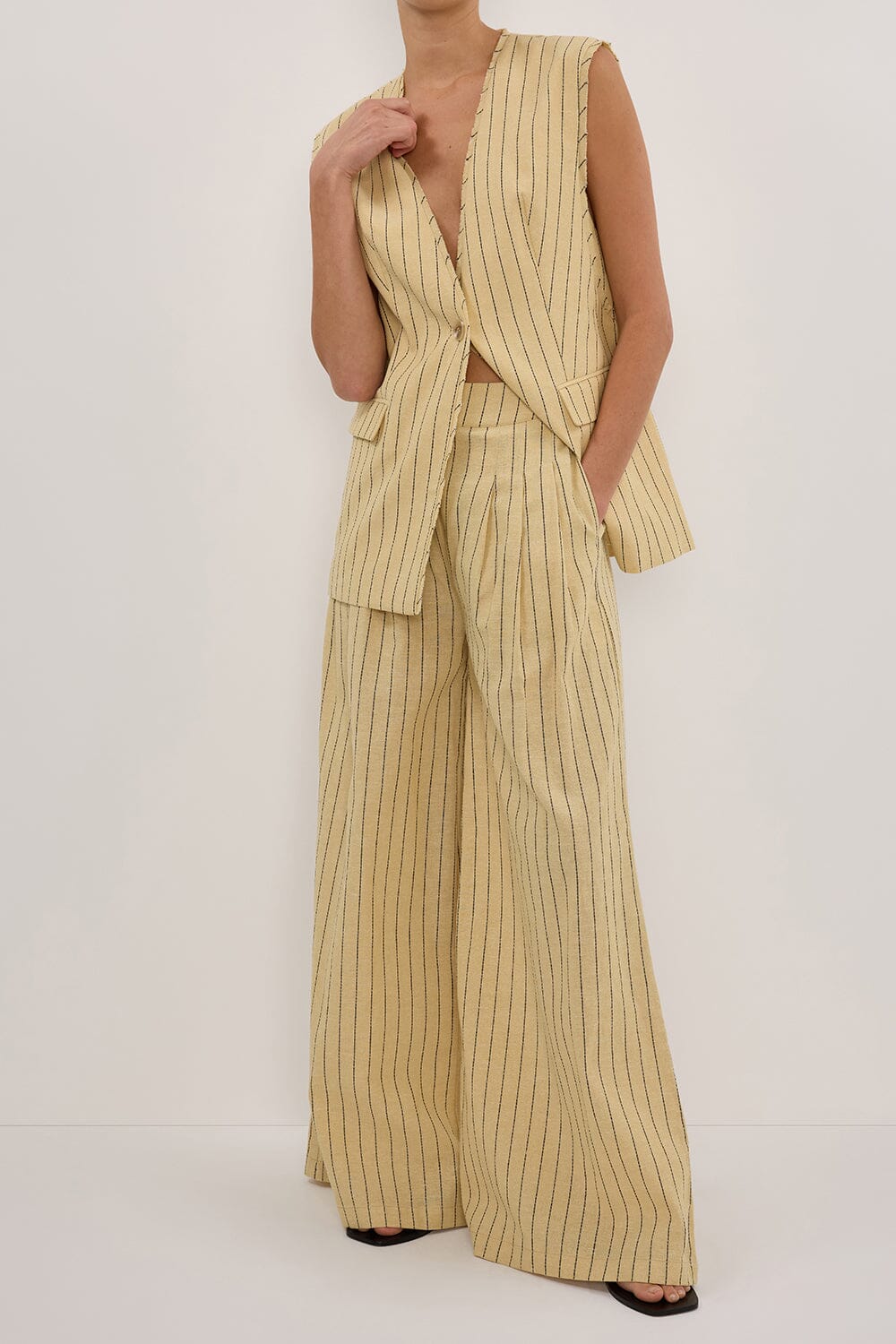 OLLIE DUNE STRIPE WIDE LEG PANT Clothing DISSH Boutiques 