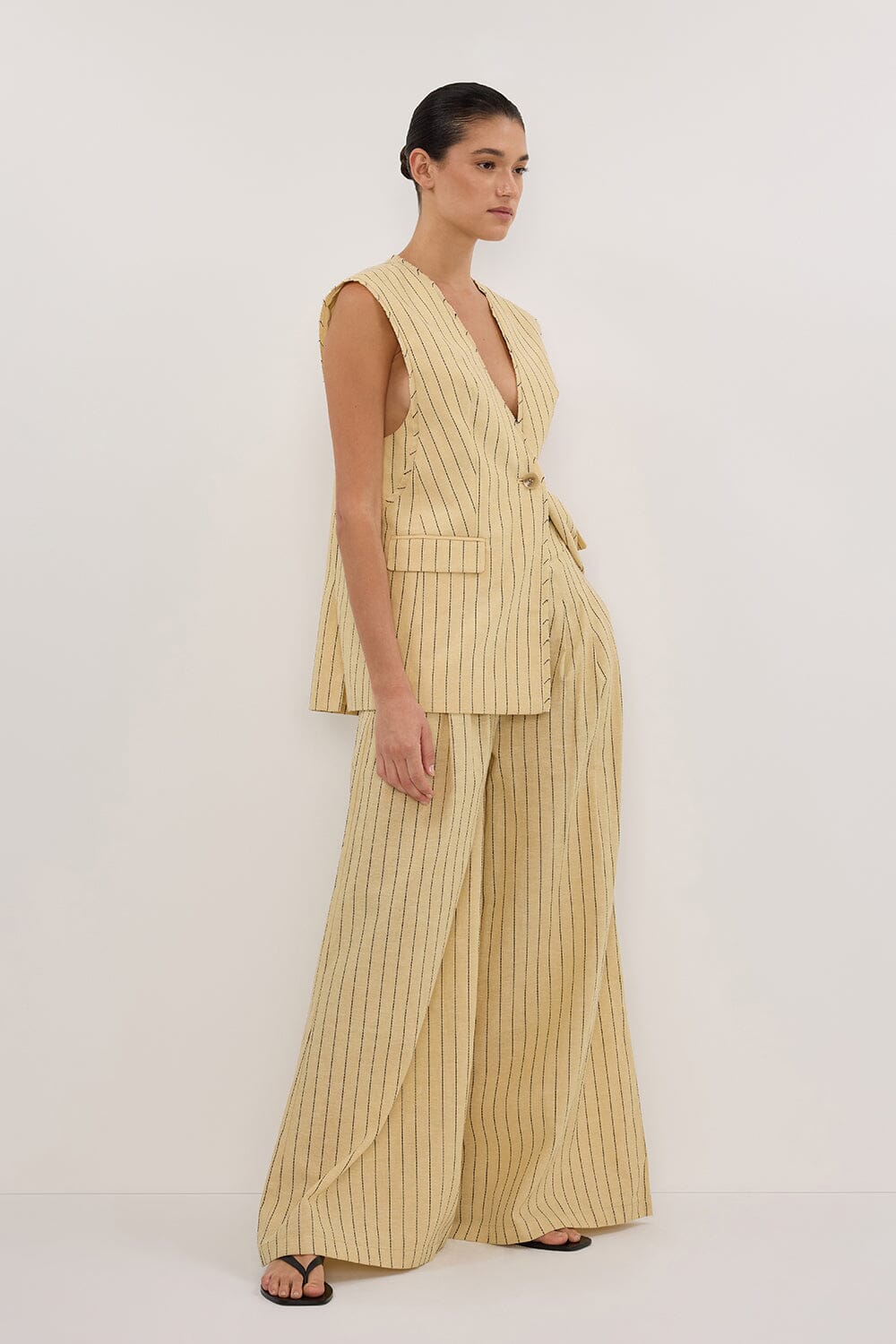 OLLIE DUNE STRIPE WIDE LEG PANT Clothing DISSH Boutiques 