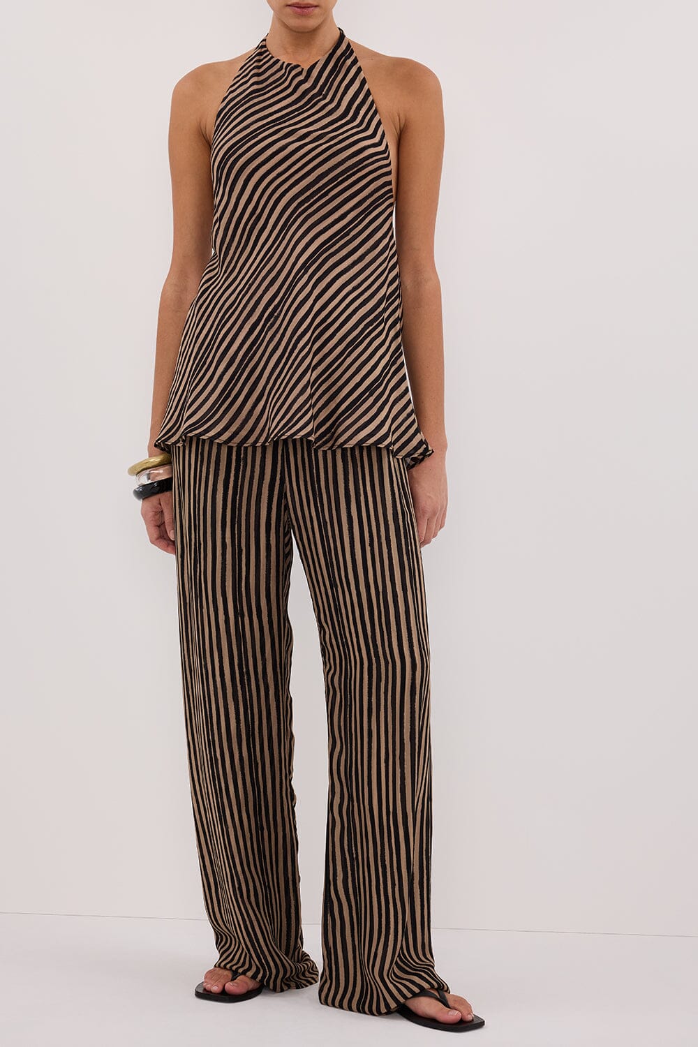 CHARLI TAN STRIPE PANT Clothing DISSH Boutiques 