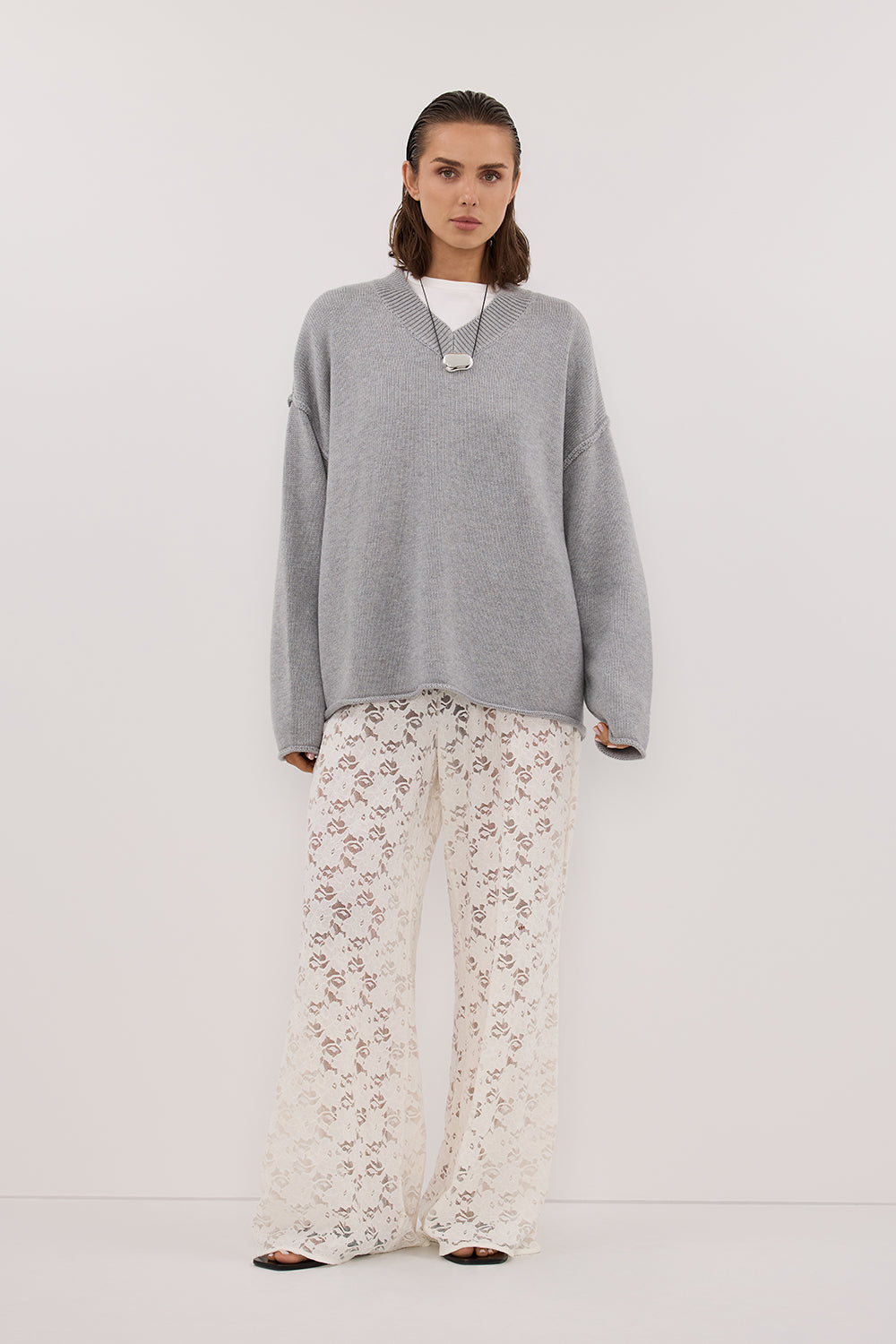 LOULA WHITE LACE PANT