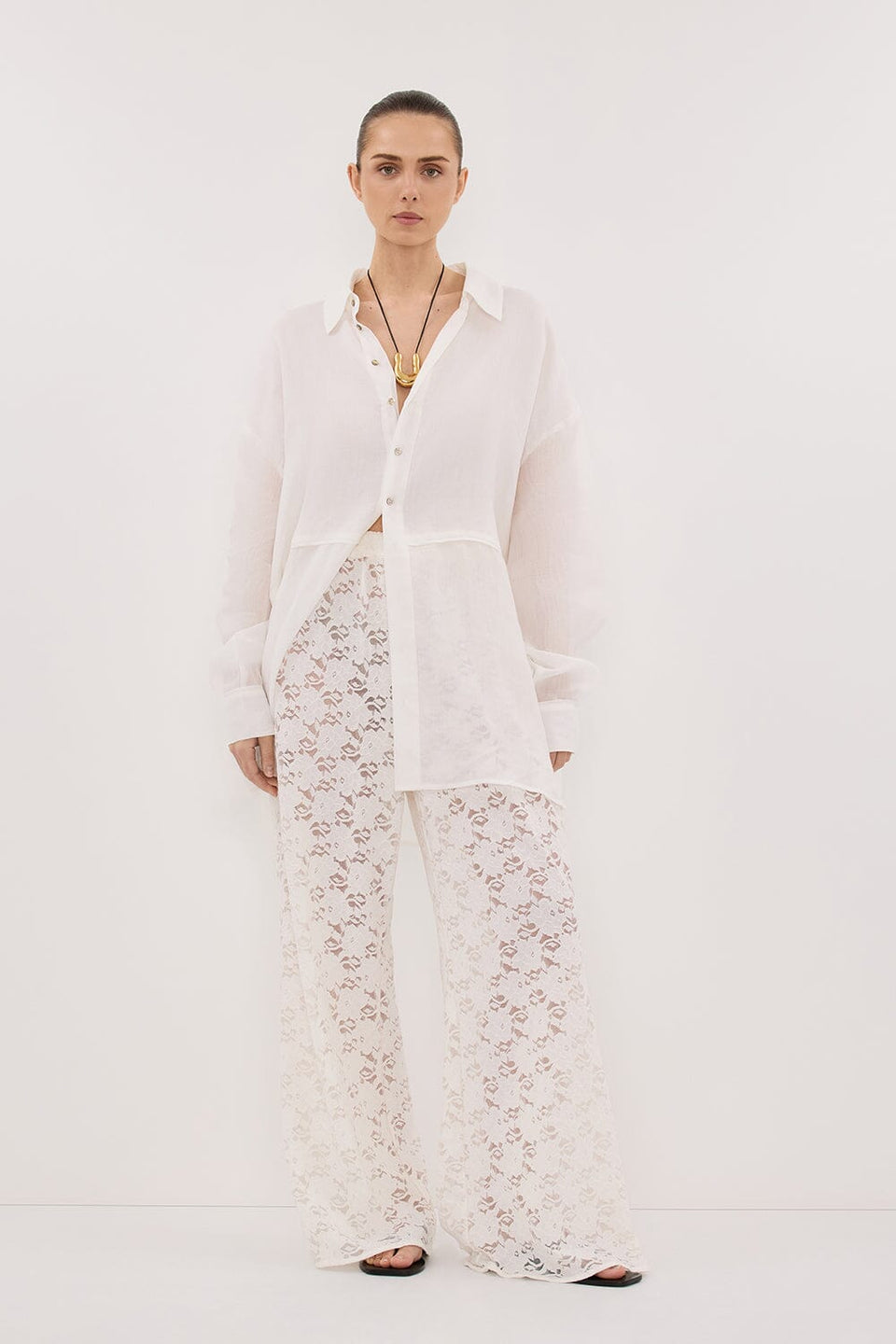 LOULA WHITE LACE PANT Clothing DISSH Boutiques 