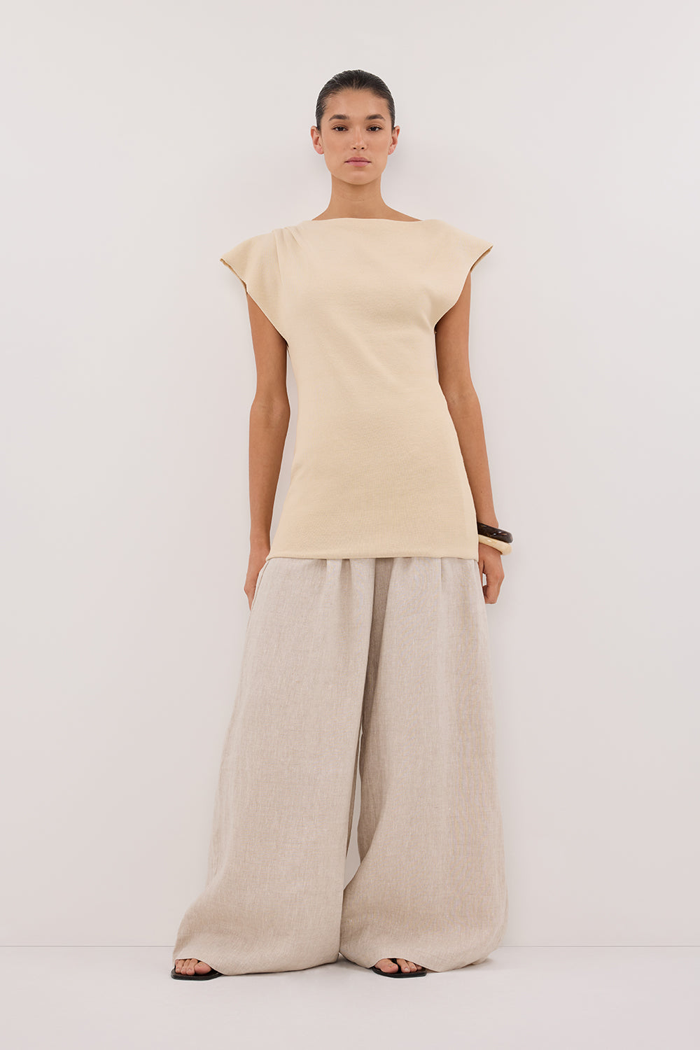 CODY NATURAL WIDE LINEN PANT Clothing DISSH Boutiques 