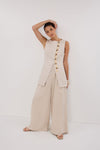 CODY NATURAL WIDE LINEN PANT