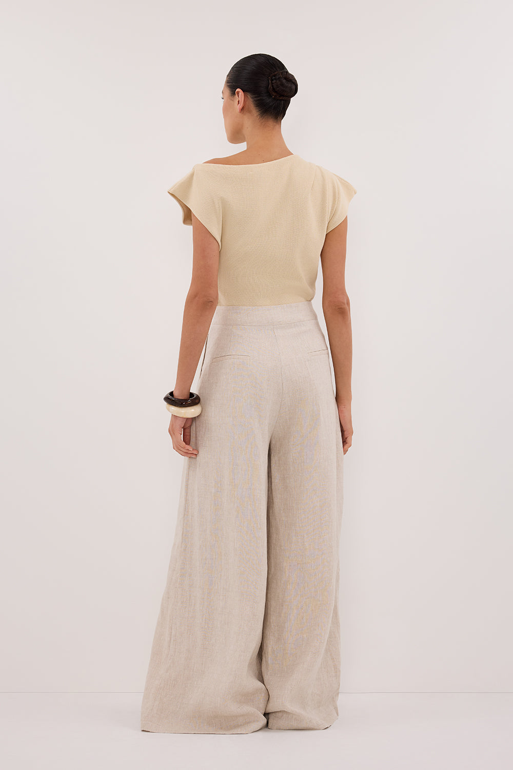 CODY NATURAL WIDE LINEN PANT Clothing DISSH Boutiques 