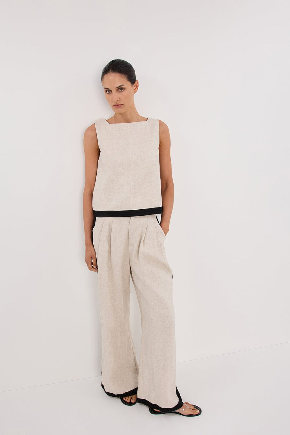 EBONY NATURAL LINEN PANT Clothing DISSH Boutiques 6 NATURAL 