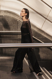 MONICA BLACK SATIN PANT