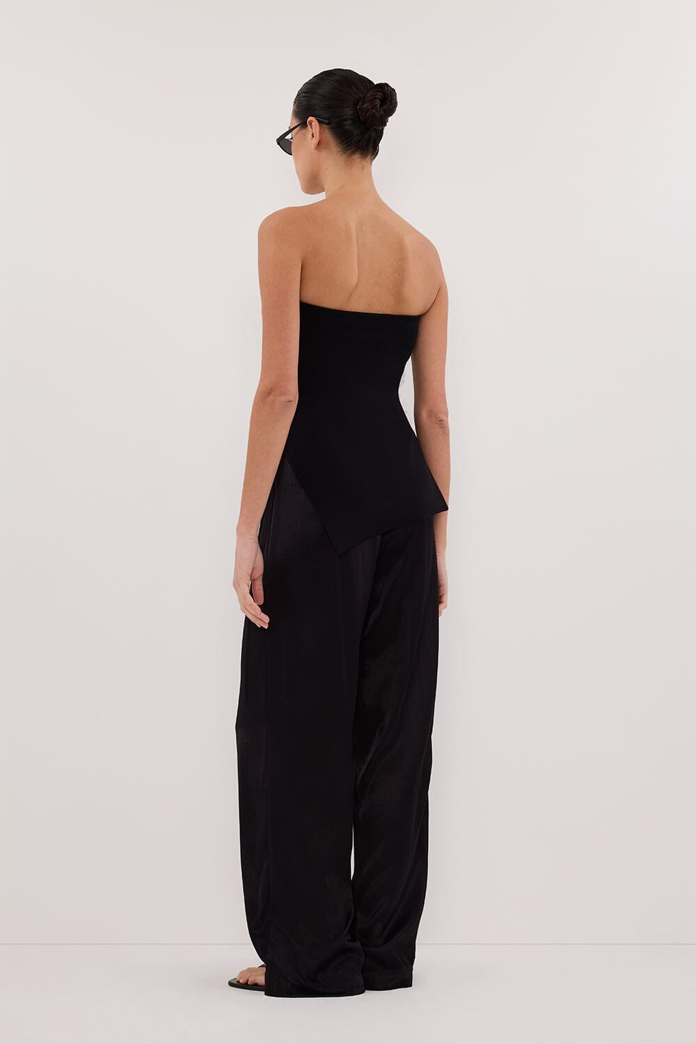 MONICA BLACK SATIN PANT