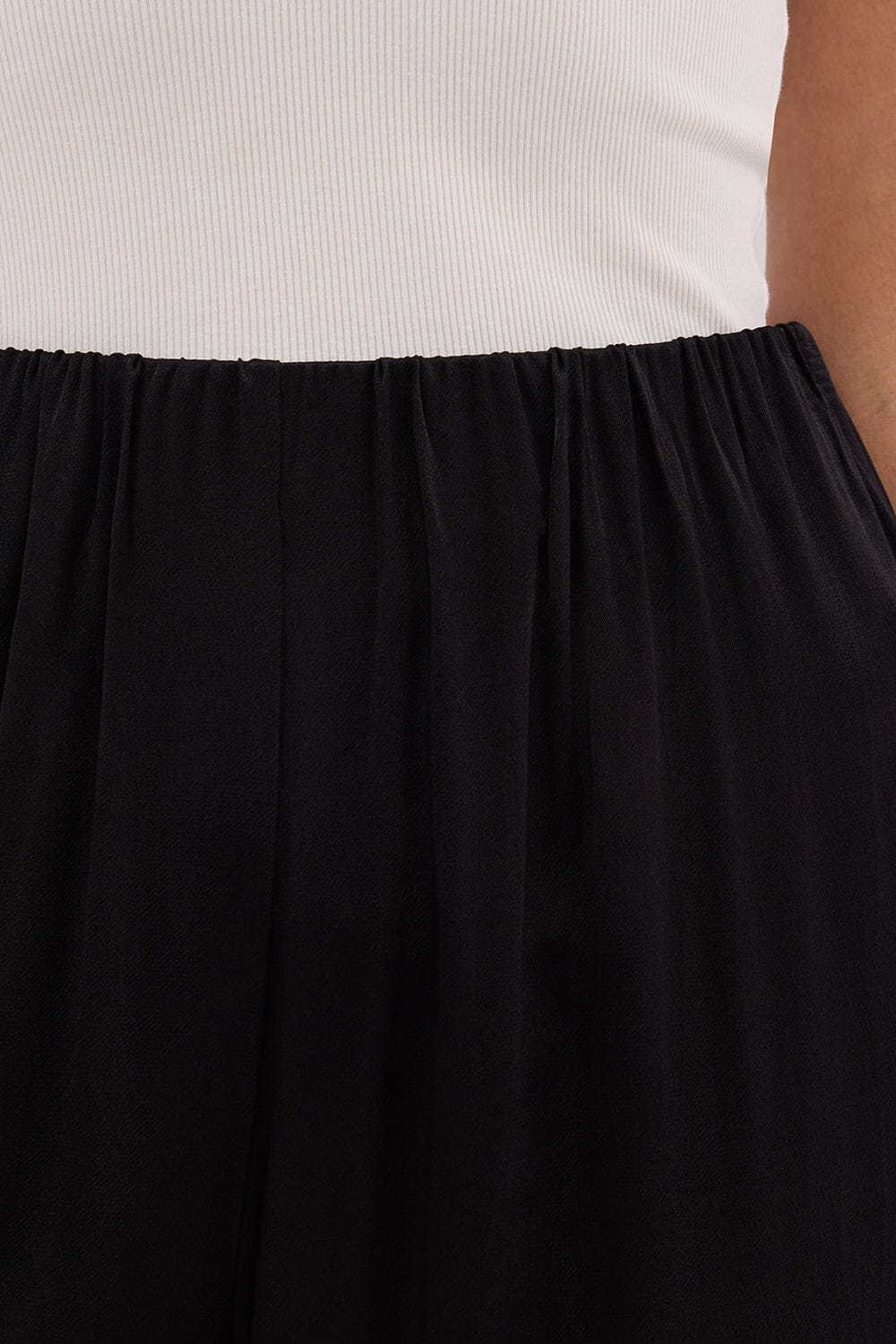MONICA BLACK SATIN PANT