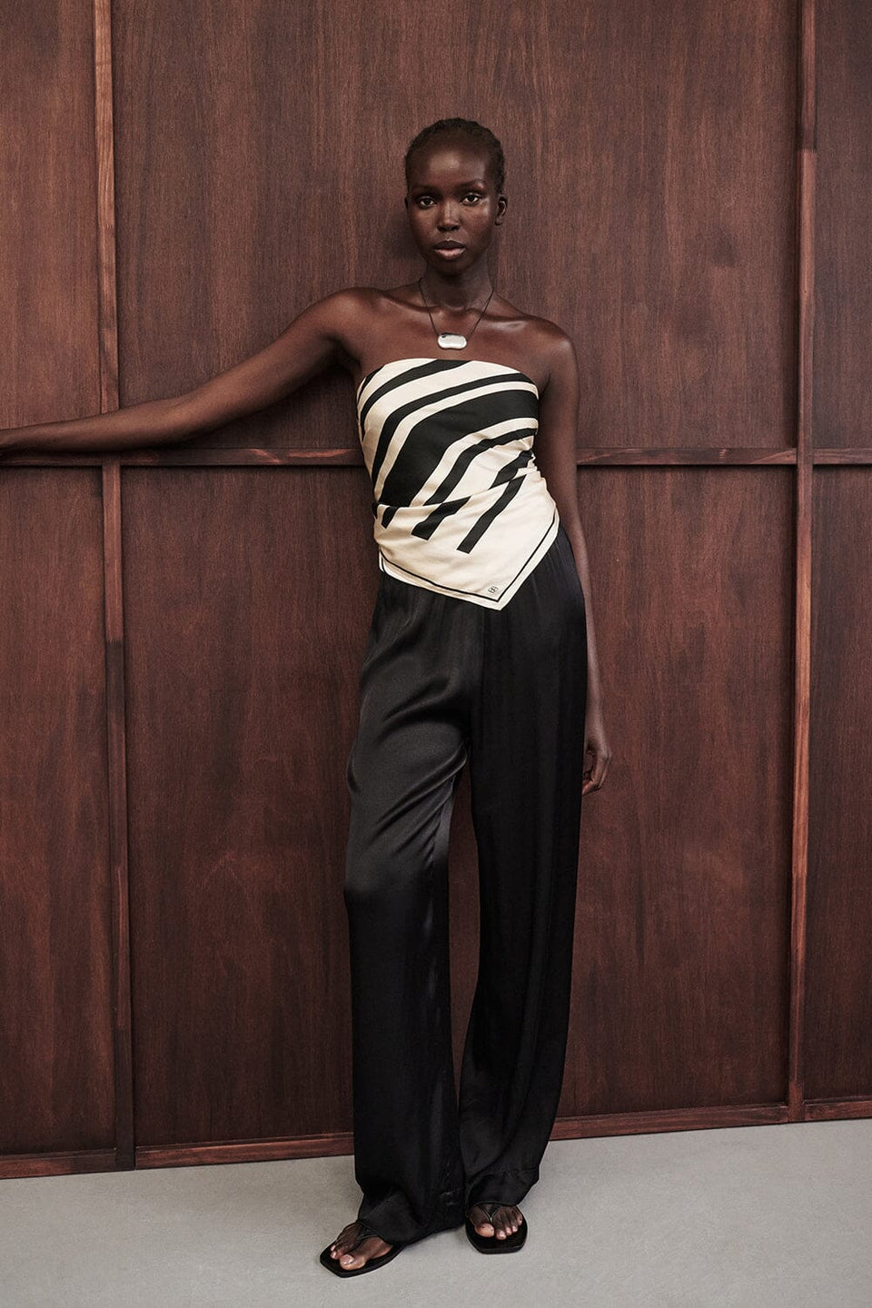 MONICA BLACK SATIN PANT Clothing DISSH Boutiques 