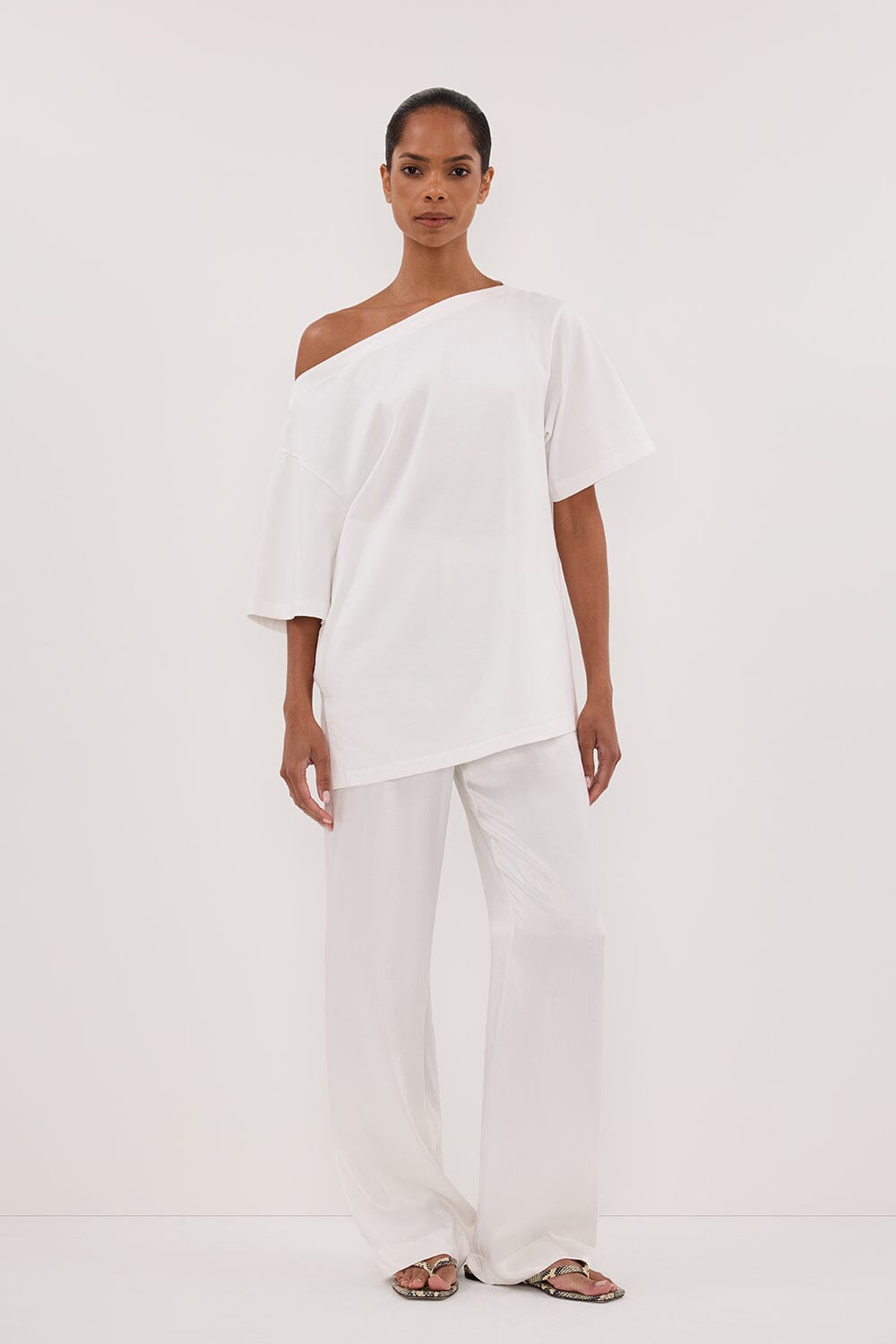 MONICA WHITE SATIN PANT Clothing DISSH Boutiques 