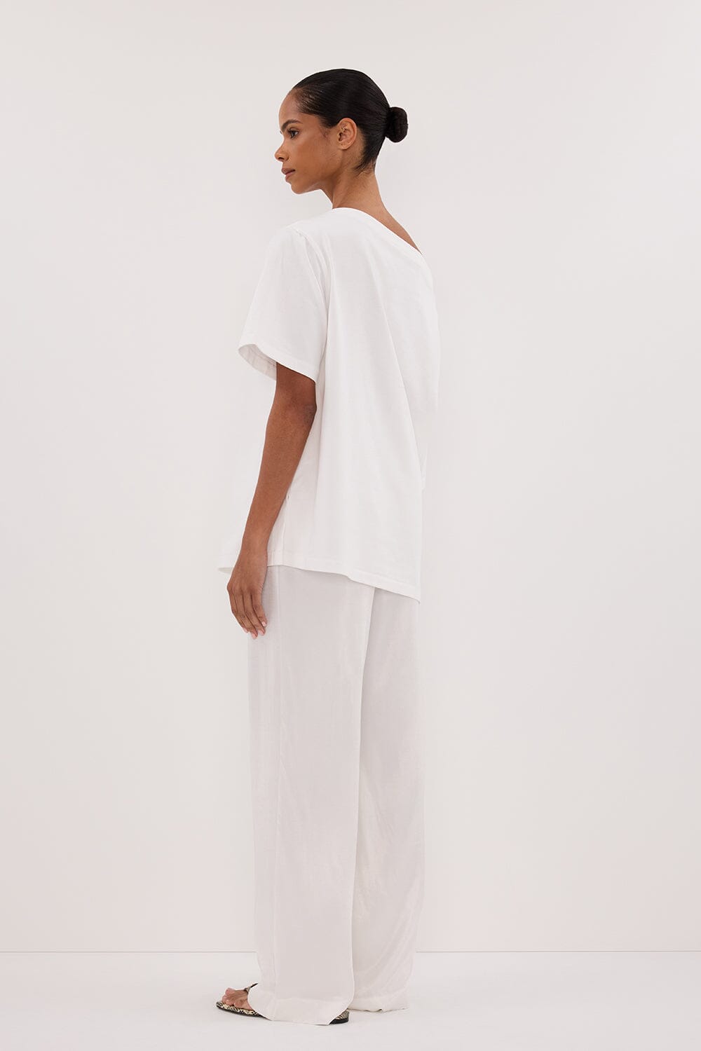 MONICA WHITE SATIN PANT Clothing DISSH Boutiques 