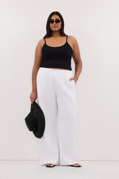 Shanaya wearing NOA WHITE LINEN PANT