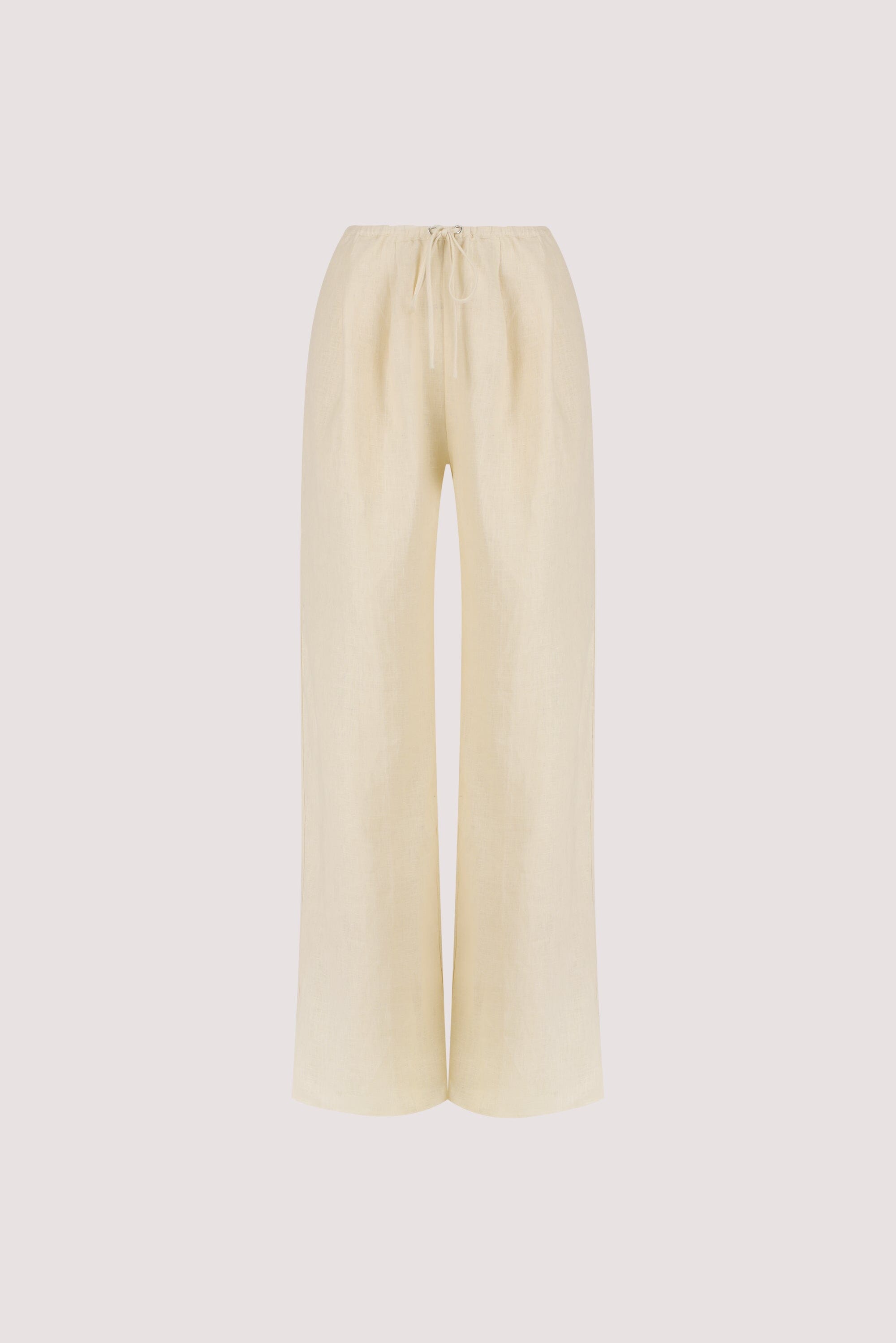 CARLA BUTTERMILK DRAWSTRING LINEN PANT