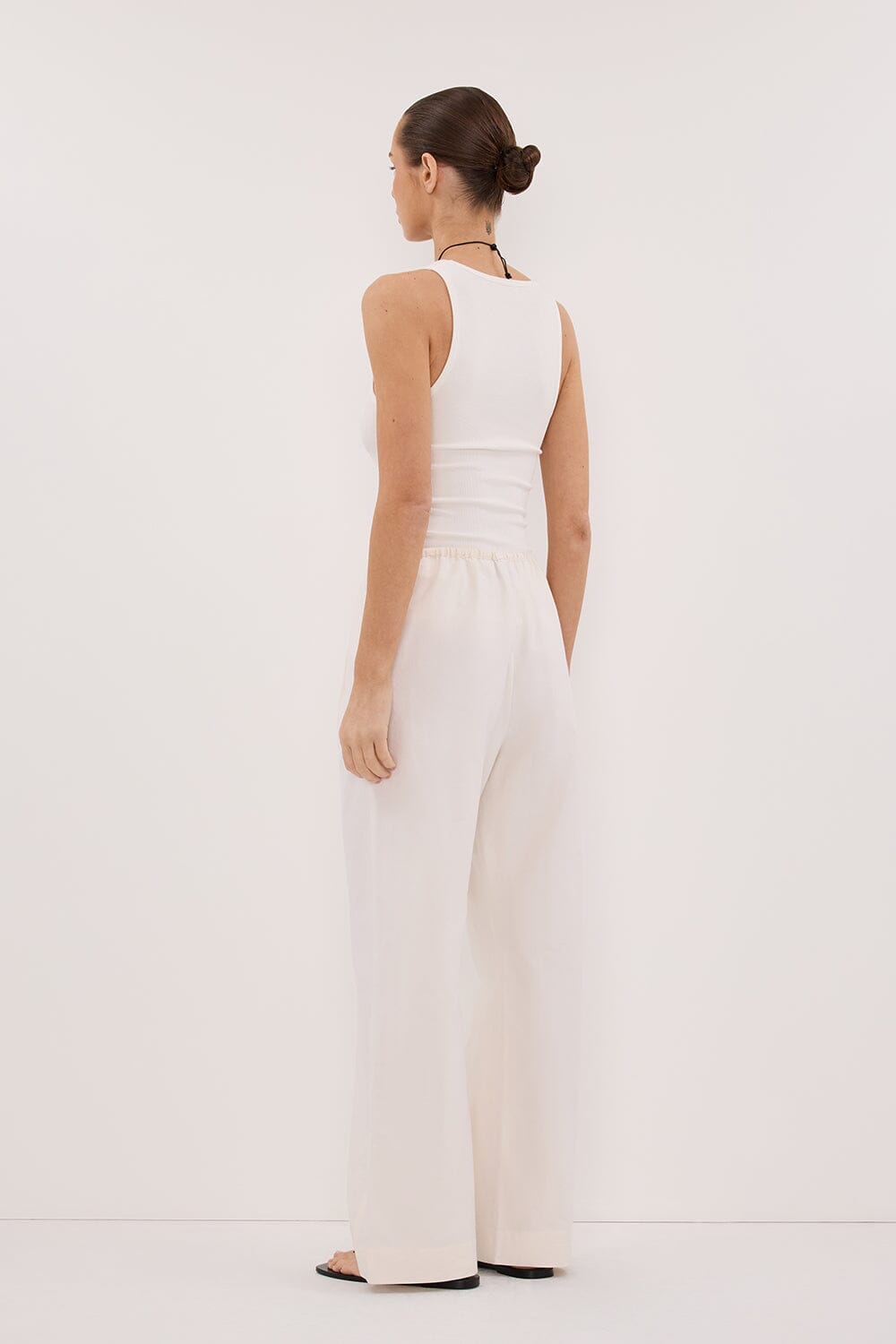 RHEA CREAM COTTON DRAWSTRING PANT Clothing DISSH Boutiques 