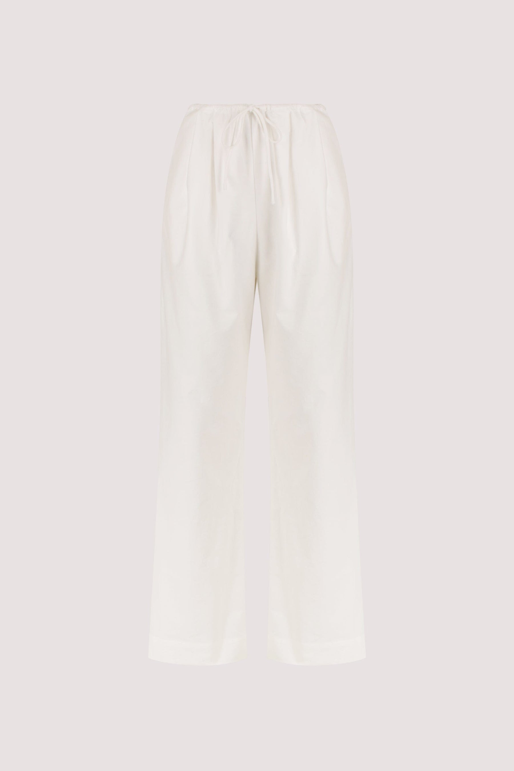RHEA WHITE COTTON DRAWSTRING PANT Clothing DISSH Boutiques 
