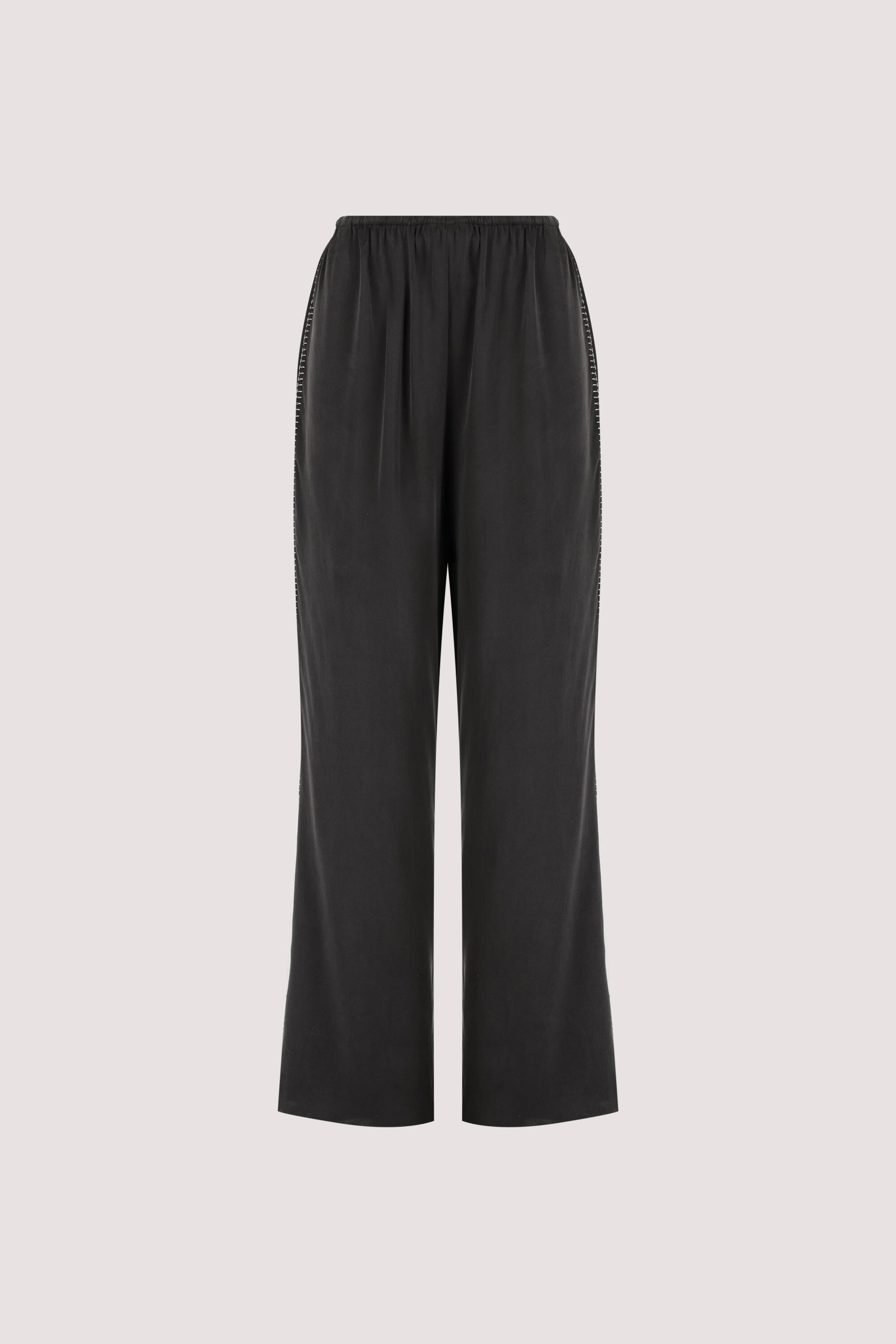 PIPER BLACK SILK STITCH DETAIL PANT