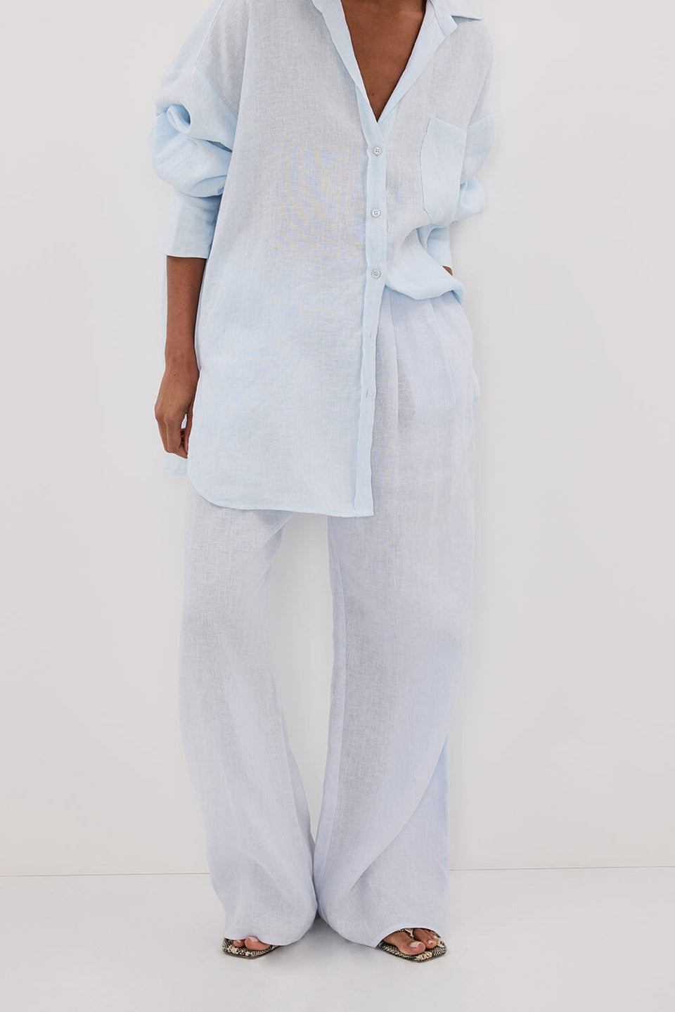 CARLA ICE BLUE LINEN PANT - PRE ORDER Clothing DISSH Boutiques 