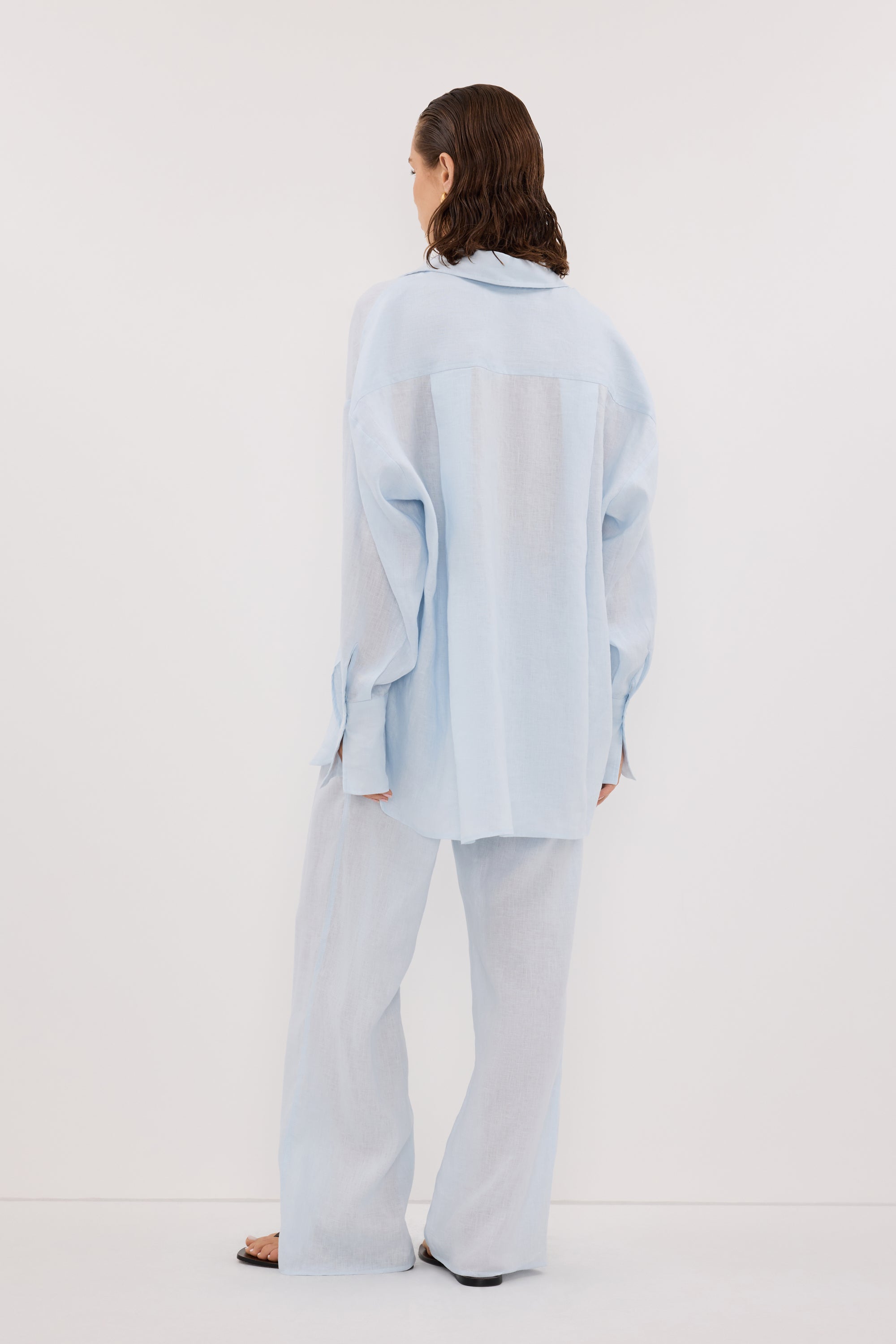 ELLIS ICE BLUE LINEN PANT