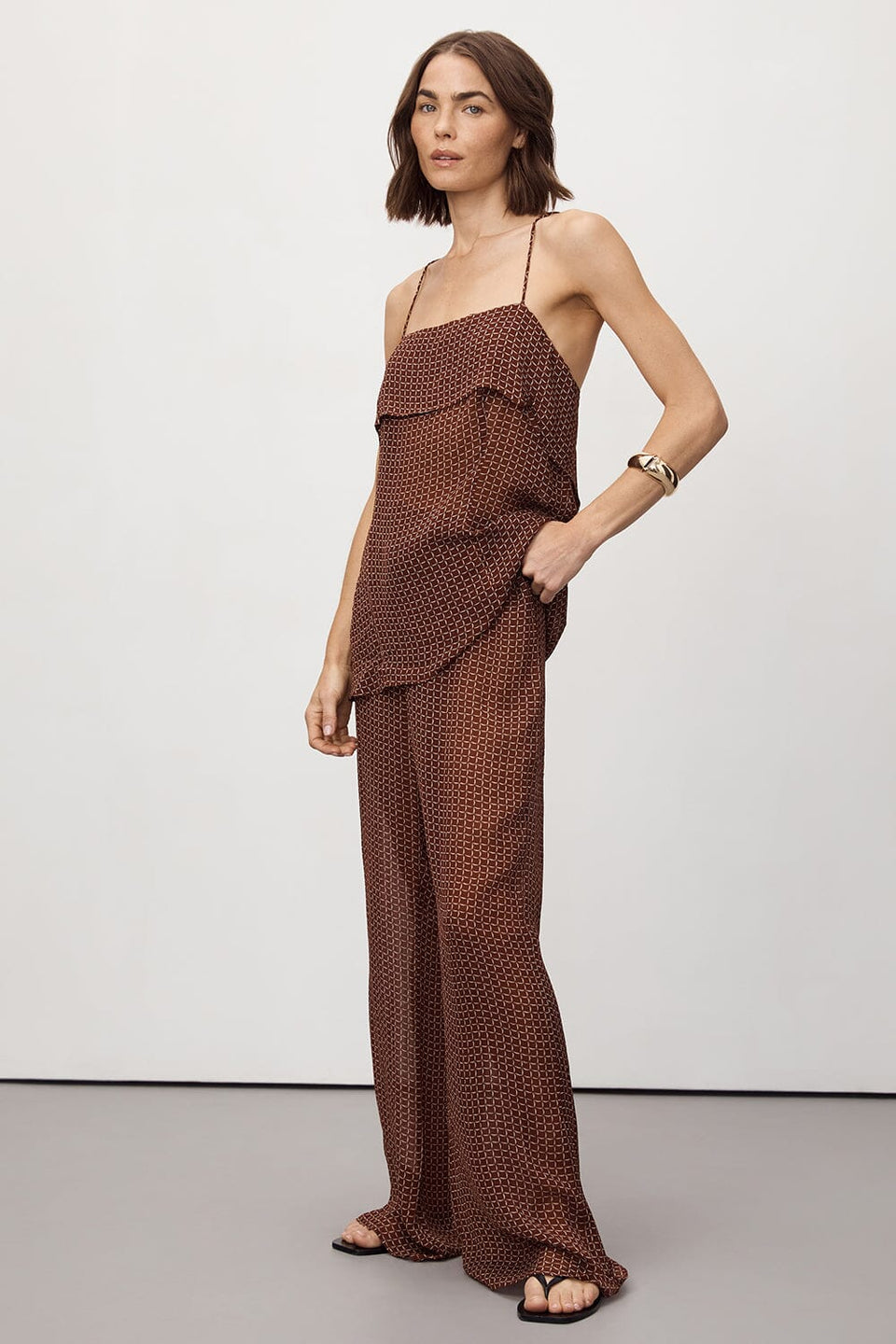 TIA SAHARA MICRO CHECK PANT Clothing DISSH Boutiques 6 SAHARA RED 