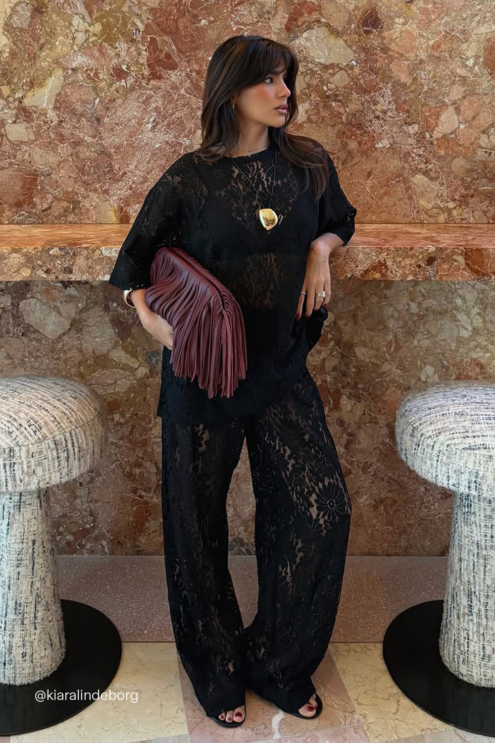 WILMA BLACK LACE PANT