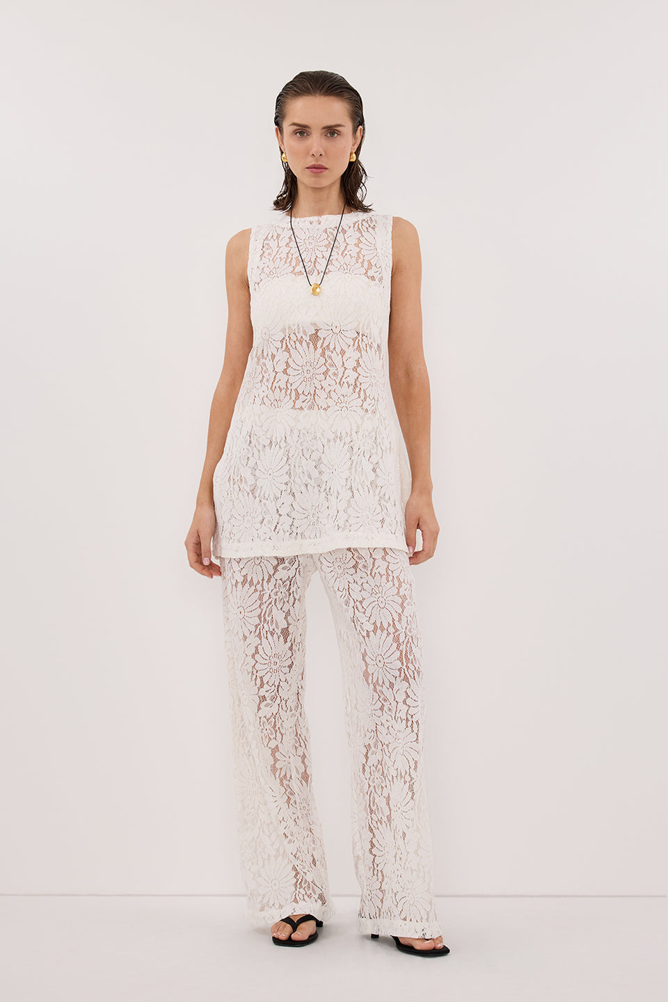 WILMA WHITE LACE PANT - PRE ORDER Clothing DISSH Boutiques 6 WHITE 