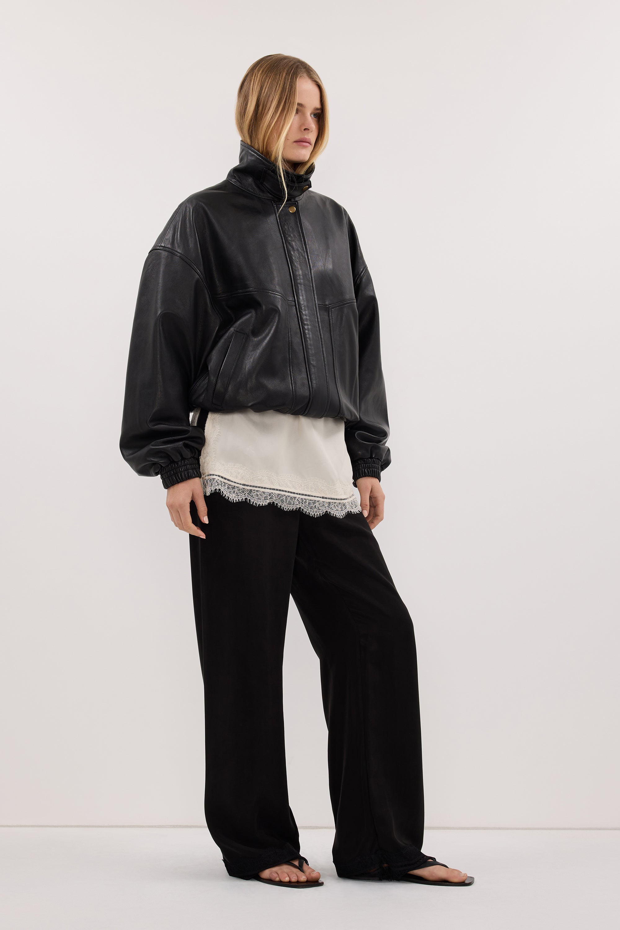 ANDREA BLACK CUPRO LACE PANT