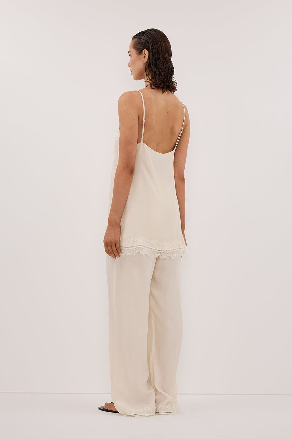 ANDREA SANDSTONE CUPRO LACE PANT